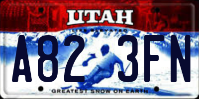 UT license plate A823FN