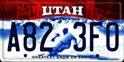 UT license plate A823FO