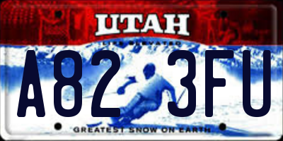 UT license plate A823FU