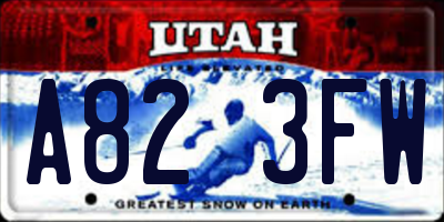 UT license plate A823FW