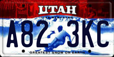 UT license plate A823KC