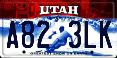 UT license plate A823LK