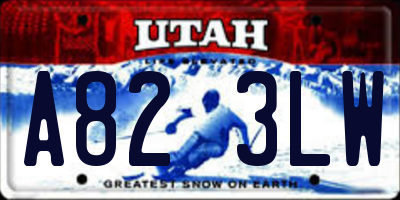 UT license plate A823LW