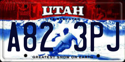 UT license plate A823PJ