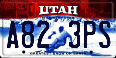 UT license plate A823PS