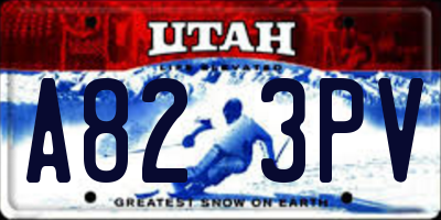 UT license plate A823PV