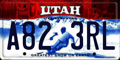 UT license plate A823RL