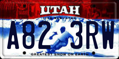 UT license plate A823RW