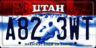 UT license plate A823WT