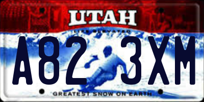 UT license plate A823XM