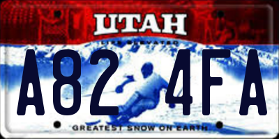 UT license plate A824FA