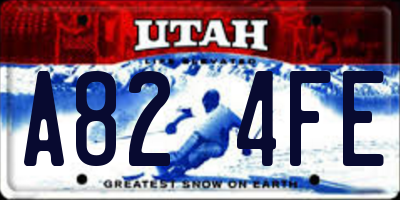 UT license plate A824FE