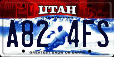 UT license plate A824FS