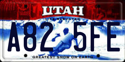 UT license plate A825FE
