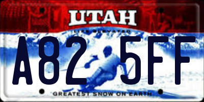 UT license plate A825FF