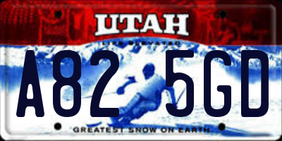UT license plate A825GD