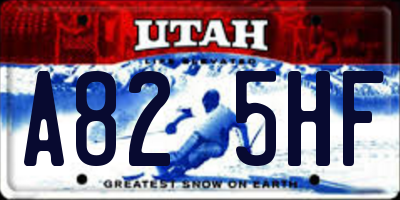 UT license plate A825HF