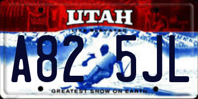 UT license plate A825JL