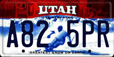 UT license plate A825PR