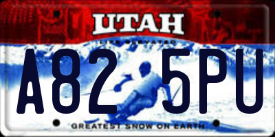 UT license plate A825PU