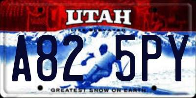 UT license plate A825PY