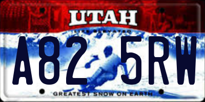 UT license plate A825RW