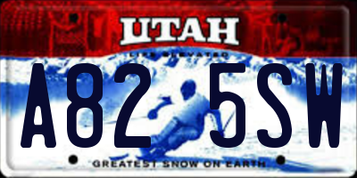 UT license plate A825SW