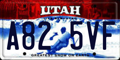 UT license plate A825VF