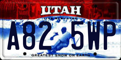 UT license plate A825WP