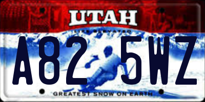 UT license plate A825WZ