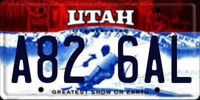 UT license plate A826AL