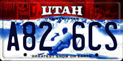 UT license plate A826CS