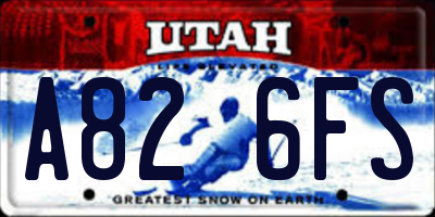 UT license plate A826FS
