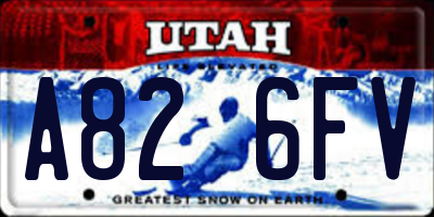 UT license plate A826FV