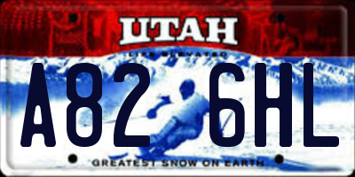 UT license plate A826HL