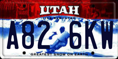 UT license plate A826KW
