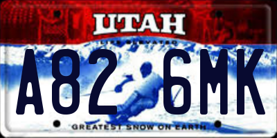 UT license plate A826MK