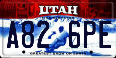 UT license plate A826PE