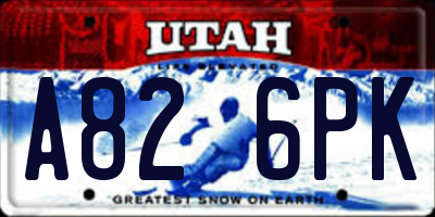 UT license plate A826PK
