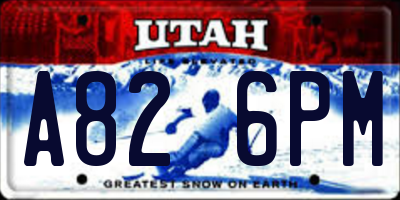 UT license plate A826PM