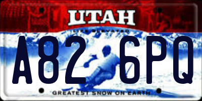 UT license plate A826PQ