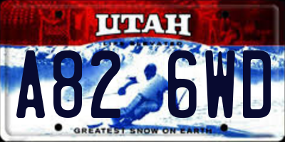 UT license plate A826WD