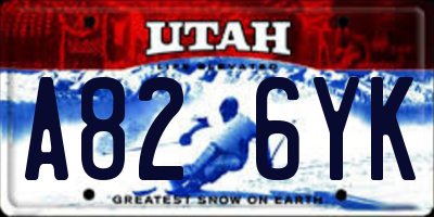 UT license plate A826YK