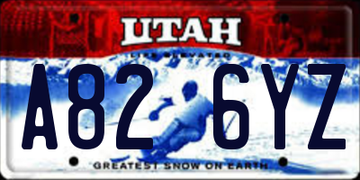 UT license plate A826YZ