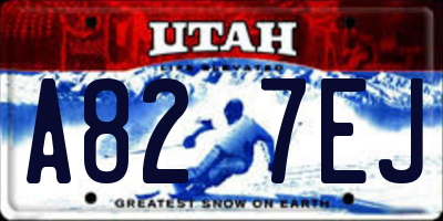 UT license plate A827EJ