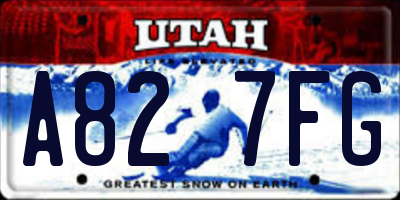 UT license plate A827FG