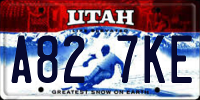 UT license plate A827KE