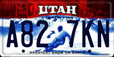 UT license plate A827KN