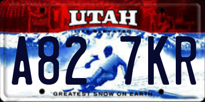 UT license plate A827KR