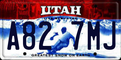UT license plate A827MJ